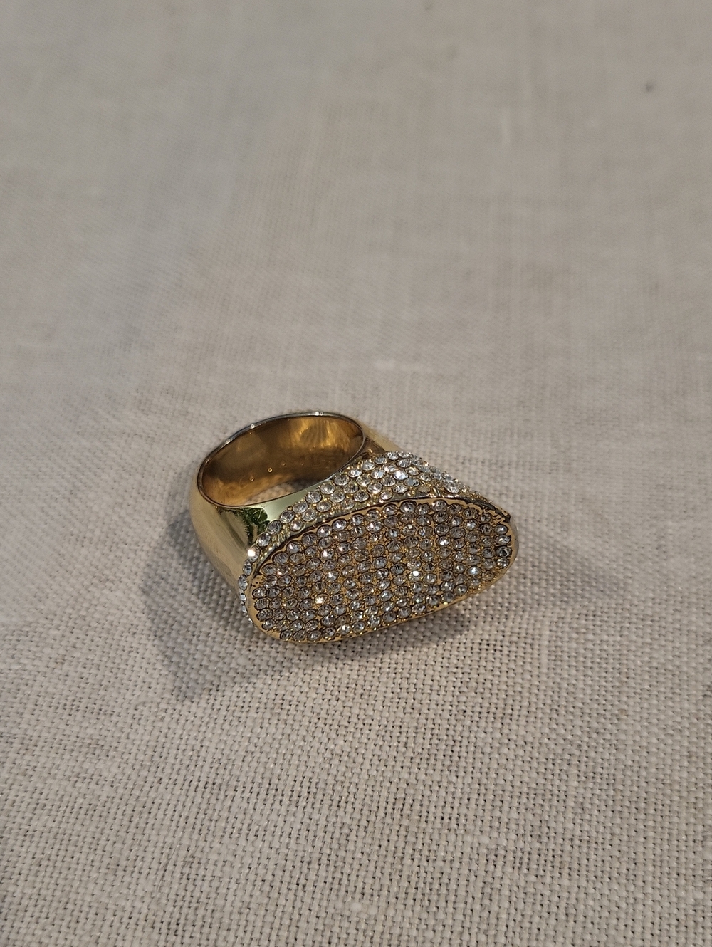 Vince Camuto Gold-Tone Crystal Pavé Statement Ring